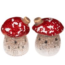 Produkt Dekoracja domku z grzybów Miniaturowy muchomor czerwony 6cm 2 szt.