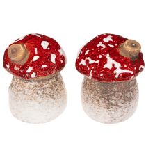 Produkt Dekoracja domku z grzybów Miniaturowy muchomor czerwony 6cm 2 szt.