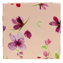 Torba papierowa 12cm x 12cm różowa z wzorem 8szt.