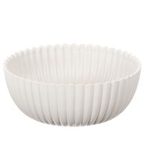 Produkt Okrągła, żebrowana miska w kolorze białym do wszechstronnej dekoracji, 15 cm, 2 sztuki