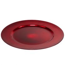 Talerz plastikowy Ø33cm czerwony z efektem szkliwionym