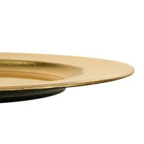 Produkt Plastikowy talerz Ø33cm, złoty z efektem płatków złota