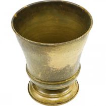 Produkt Vintage metalowy wazon z doniczką z mosiądzu Ø17cm W19cm