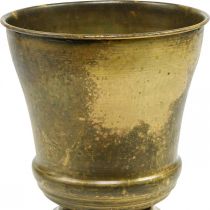 Mosiężny wazon z metalowym kubkiem w stylu vintage Ø17cm W19cm