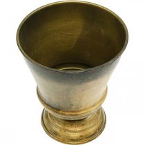Produkt Vintage metalowy wazon z doniczką z mosiądzu Ø14cm W17cm