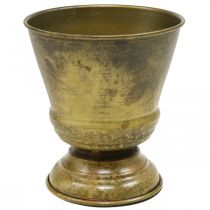 Mosiężny wazon z metalowym kubkiem w stylu vintage Ø11,5 cm W13,5 cm