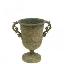 Puchar do sadzenia, puchar z uchwytami, Metalowy puchar Antique Look Ø15,5cm H23,5cm
