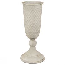 Produkt Wazon na filiżankę wykonany z metalowego kielicha vintage w kolorze szarym Ø10cm W24cm