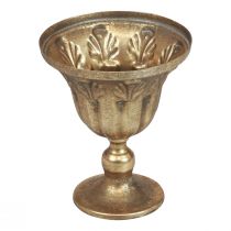 Kubek wazon ozdobny kubek metalowy kielich złoty antyczny Ø13cm W15,5cm