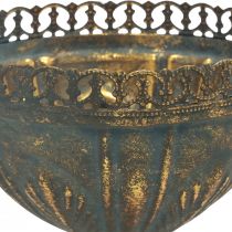 Filiżanka wazon dekoracja metalowa filiżanka złoto-szara antyczna Ø15,5cm W22cm
