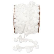 Produkt Wstążka Pom Pom Biała dekoracyjna wstążka z pomponami 20mm 15m