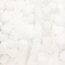 Produkt Wstążka Pom Pom Biała dekoracyjna wstążka z pomponami 20mm 15m