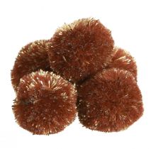 Produkt Pompony z brokatem brązowe pompony 2,5cm 2 woreczki – 24szt