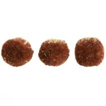 Produkt Pompony z brokatem brązowe pompony 2,5cm 2 woreczki – 24szt