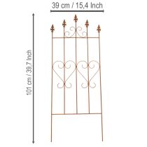 Produkt Kratka z motywem serca, pomoc do pnącza w stylu romantycznym na ścieżki ogrodowe lub tarasy, 101 cm
