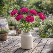 Produkt Sztuczny jaskier jako pojedynczy kwiat do ponadczasowej i uniwersalnej aranżacji wnętrz, 51 cm, 3 sztuki