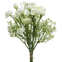 Jaskier Bukiet Sztuczne Kwiaty Jedwabne Kwiaty Białe L37cm