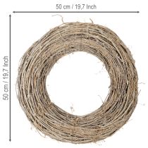 Produkt Wieniec dekoracyjny, gałązki rattanowe, bielone, do kreatywnych projektów, 50 cm