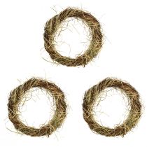 Produkt Wianek winorośli naturalny wianek z siana brązowo zielony Ø25cm 3 szt