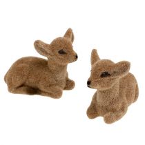 Produkt Jeleń siedzący flokowany 8cm 6 szt