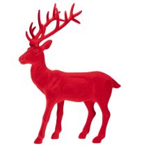 Produkt Dekoracyjna figurka stojącego jelenia, duża, flokowana ozdoba świąteczna, 85 cm