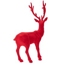 Produkt Dekoracyjna figurka stojącego jelenia, duża, flokowana ozdoba świąteczna, 85 cm