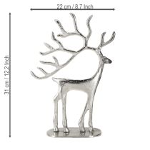 Produkt Ozdoba renifer figurka jelenia metal srebrny wys. 31cm