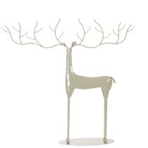 Produkt Dekoracyjna rzeźba jelenia z dużym porożem, nowoczesny wygląd metalowy, 48 cm