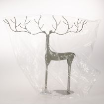 Produkt Dekoracyjna rzeźba jelenia z dużym porożem, nowoczesny wygląd metalowy, 48 cm