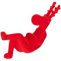 Produkt Dekoracyjna figurka renifera w kolorze czerwonym, leżąca, nowoczesny design, 24 cm, 2 sztuki