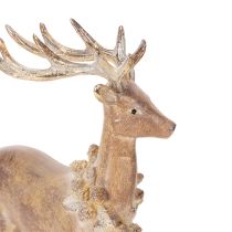 Produkt Figurka dekoracyjna jelenia z porożem, stojąca, ozdoba świąteczna, 28 cm