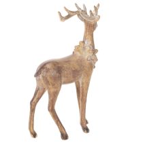 Produkt Figurka dekoracyjna jelenia z porożem, stojąca, ozdoba świąteczna, 28 cm