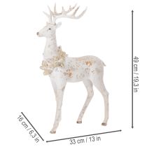 Produkt Dekoracyjna figurka jelenia z szyszką do dekoracji zimowej, 49 cm