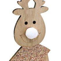 Produkt Drewniana figura dekoracyjna Renifer Standee Christmas 12×6,5cm W45cm 2szt