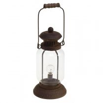 Lampa retro LED latarnia rdzawo-brązowa ciepła biel Ø11cm W30cm