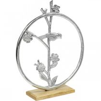Produkt Dekoracja stołu sprężyna, ozdobny pierścionek ptak deco srebrny W32,5 cm