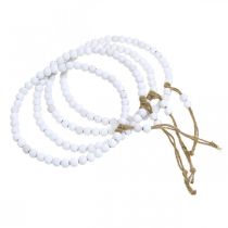 Produkt Pierścionek drewniany dekoracyjny Shabby Chic biały Ø19cm, ślubny, wiosenny, dekoracja na drzwi, zestaw 4 szt.