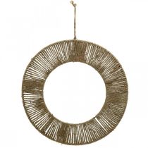 Pierścionek dekoracyjny do zawieszenia, dekoracja ścienna, dekoracja letnia, pierścionek pokryty naturalnym kolorem, srebrny Ø39,5cm
