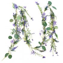 Romantyczna girlanda kwiatowa lawenda fioletowo-biała 194cm