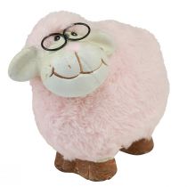Produkt Różowa owca w okularach i futerku ceramicznym 10,5×5,5×9cm 3szt