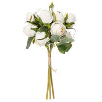 Produkt Bukiet sztucznych kwiatów z róż do stylowej dekoracji stołu, 31 cm, 3 sztuki
