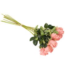 Produkt Sztuczne kwiaty róży w bukiecie, długa łodyga 62cm, 12 szt.