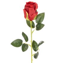 Produkt Sztuczna róża na długiej łodydze, czerwony sztuczny kwiat, 62cm, 12 sztuk