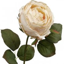 Różany kremowy kwiat jedwabiu Sztuczna róża L74cm Ø7cm