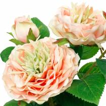 Róża dekoracyjna w doniczce, Romantyczne kwiaty jedwabne, Piwonia różowa