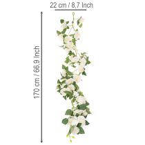 Produkt Girlanda ze sztucznych róż z białymi kwiatami do dekoracji, 170 cm