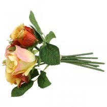 Produkt Bukiet pomarańczowych róż Ø17cm Dł.25cm dekoracja ze sztucznych kwiatów dekoracja stołu weselnego na jesień