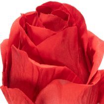Produkt Róża gałązka jedwabny kwiat sztuczna róża czerwona 72cm 3szt