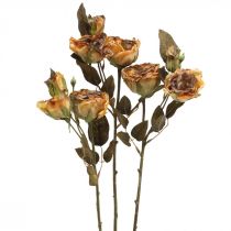 Deco różany bukiet sztuczne kwiaty różany bukiet żółty 45cm 3szt)