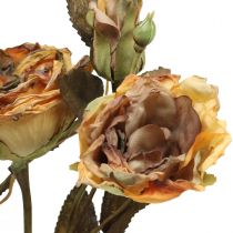 Produkt Dekoracyjny bukiet róż Kwiaty sztuczne Bukiet róż żółty 45cm 3 szt